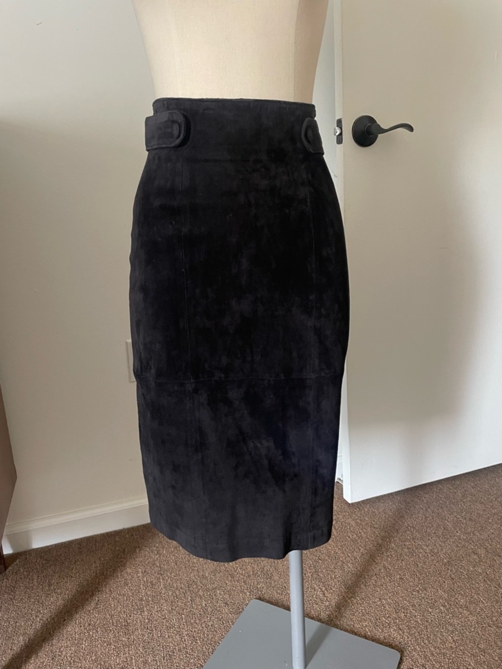 90s Vintage Evan Davies Real Suede Skirt